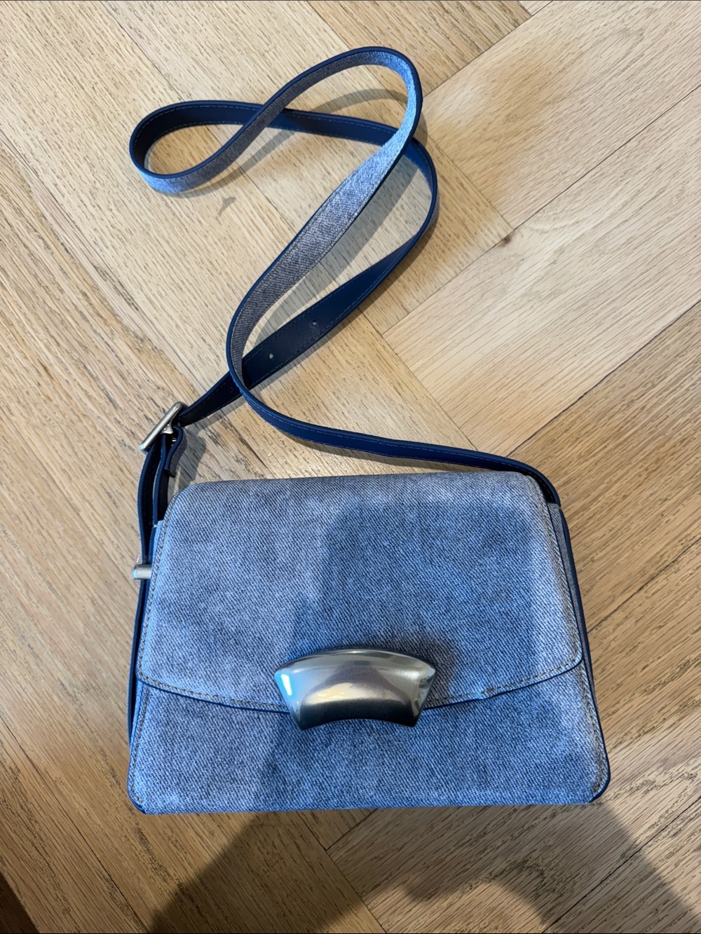 3.1 Phillip Lim Denim Blue Crossbody with Silver Hardware